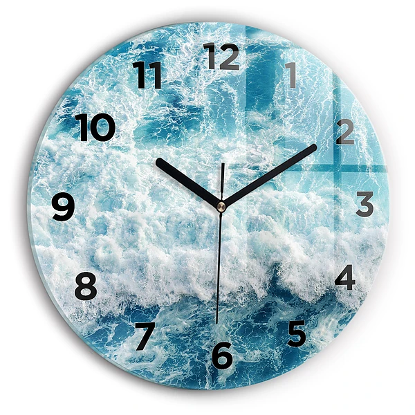 Wanduhr rund mit motiv Wellen Meer