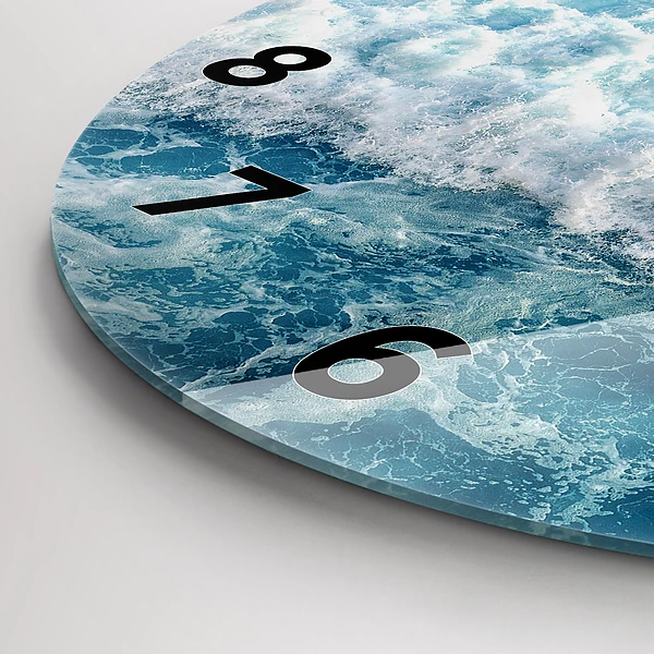 Wanduhr rund mit motiv Wellen Meer