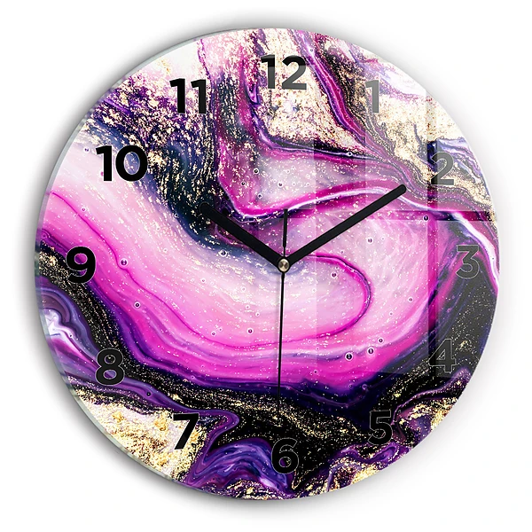 Wanduhr rund Abstrakte Murmel
