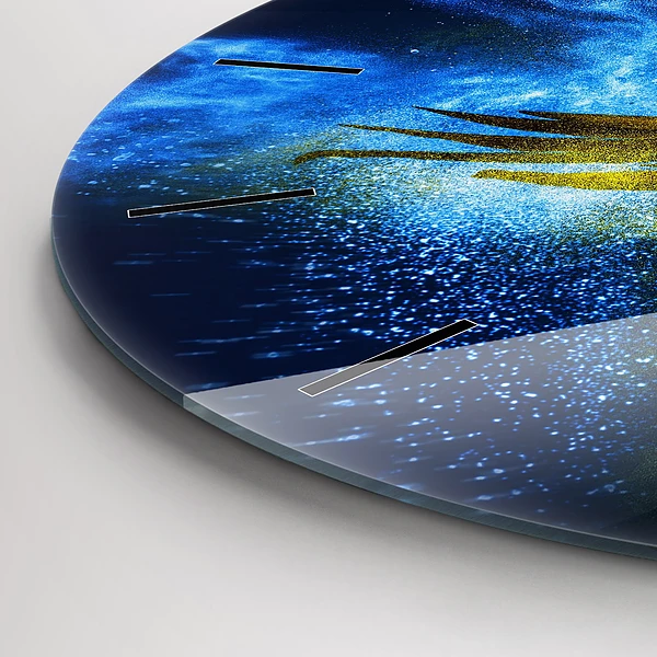 Wanduhr glas rund Bunter Papagei