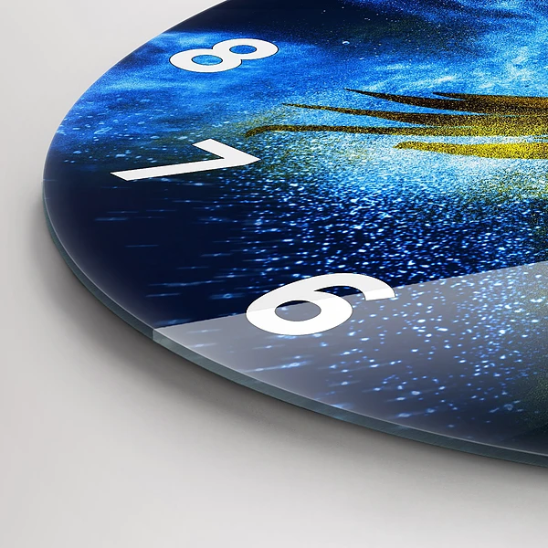 Wanduhr glas rund Bunter Papagei