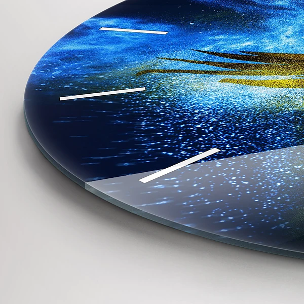 Wanduhr glas rund Bunter Papagei
