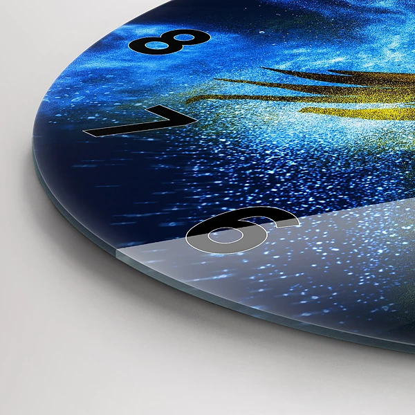Wanduhr glas rund Bunter Papagei