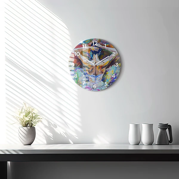 Wanduhr rund mit motiv Gemalte Ballerina