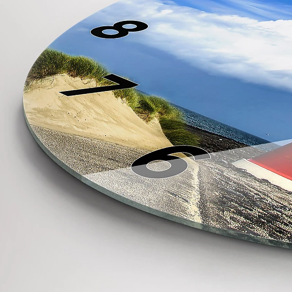 Wanduhr glas rund Leuchtturm
