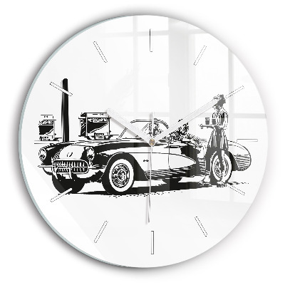 Wanduhr rund mit motiv Retro-Illustration
