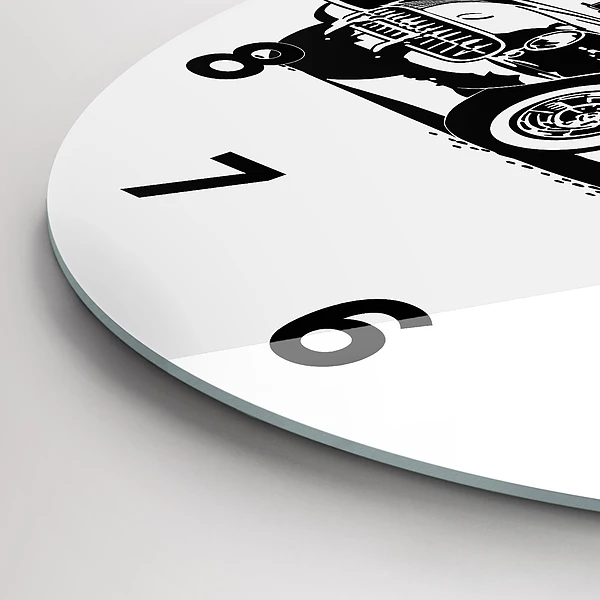 Wanduhr rund mit motiv Retro-Illustration