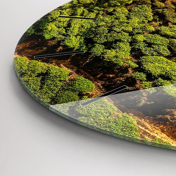 Wanduhr glas rund Tee-Hügel
