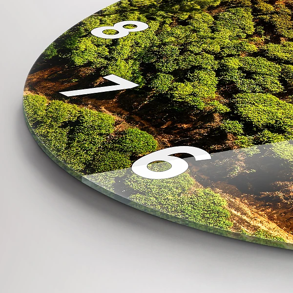 Wanduhr glas rund Tee-Hügel