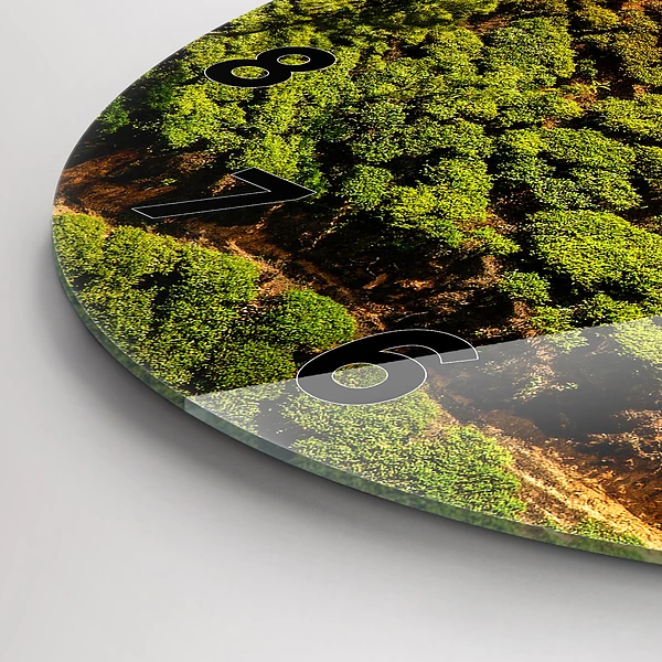 Wanduhr glas rund Tee-Hügel