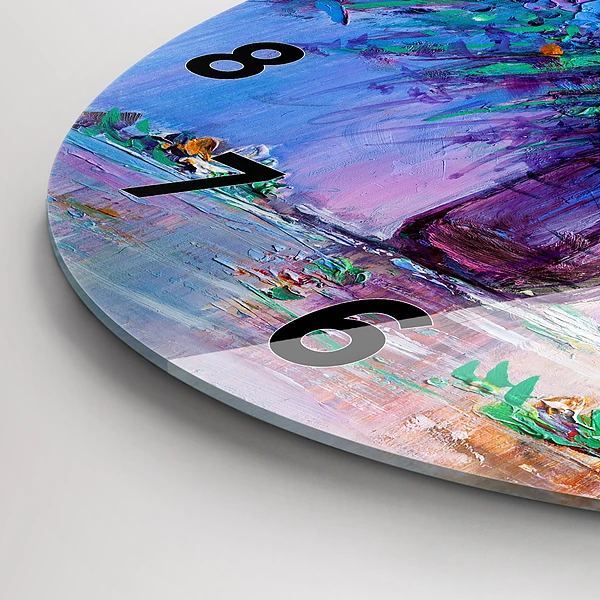 Wanduhr rund mit motiv Blumen in einer Vase
