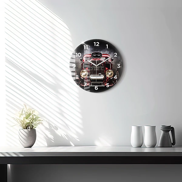 Wanduhr glas rund Alter Oldtimer