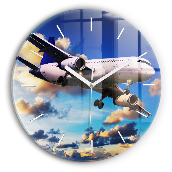 Wanduhr rund mit motiv Wolkenebene