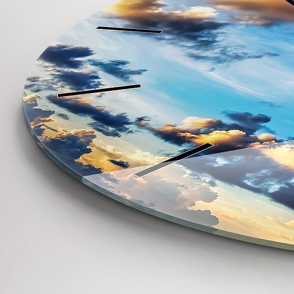 Wanduhr rund mit motiv Wolkenebene