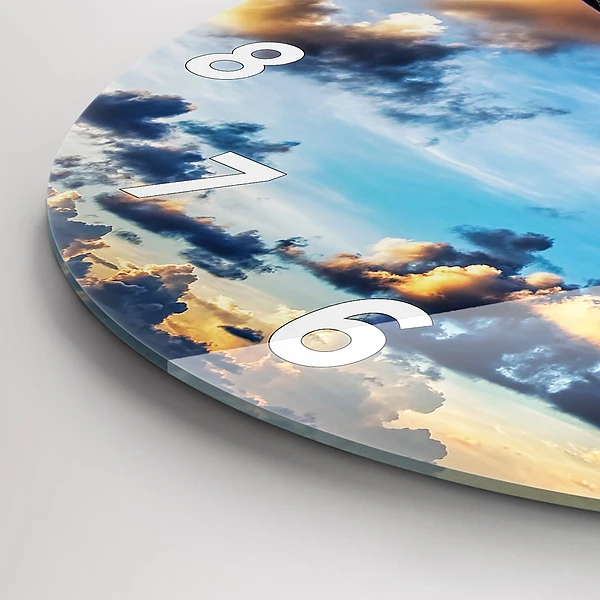 Wanduhr rund mit motiv Wolkenebene