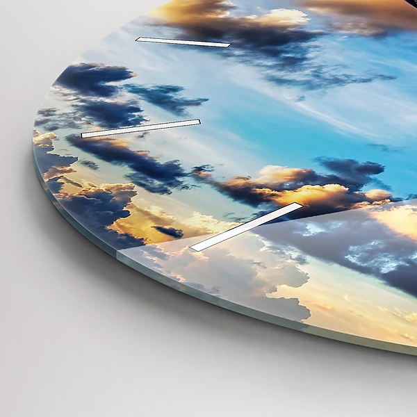 Wanduhr rund mit motiv Wolkenebene
