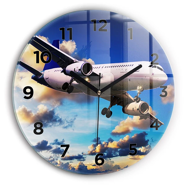 Wanduhr rund mit motiv Wolkenebene