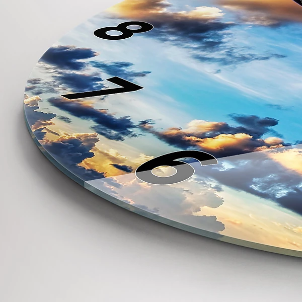 Wanduhr rund mit motiv Wolkenebene