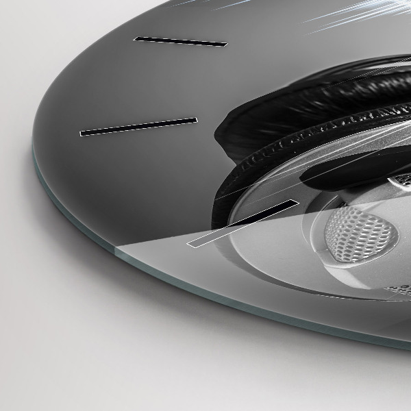 Wanduhr glas rund Mikrofon und Kopfhörer