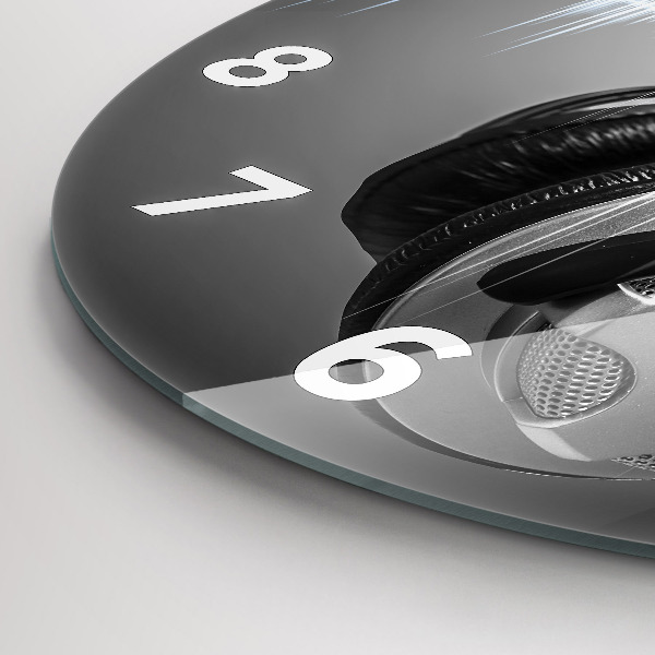 Wanduhr glas rund Mikrofon und Kopfhörer