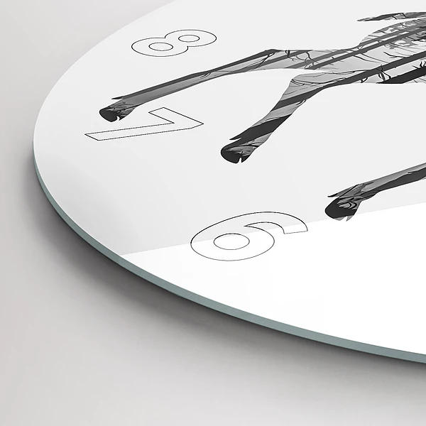 Wanduhr rund Silhouette eines Rehs Wald