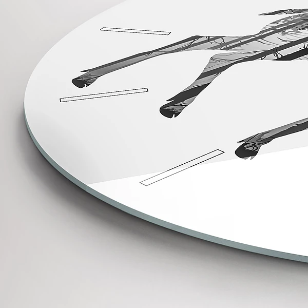 Wanduhr rund Silhouette eines Rehs Wald