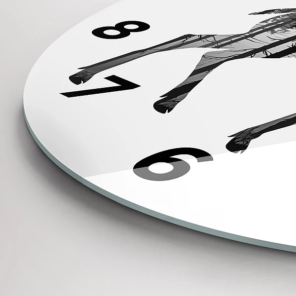 Wanduhr rund Silhouette eines Rehs Wald