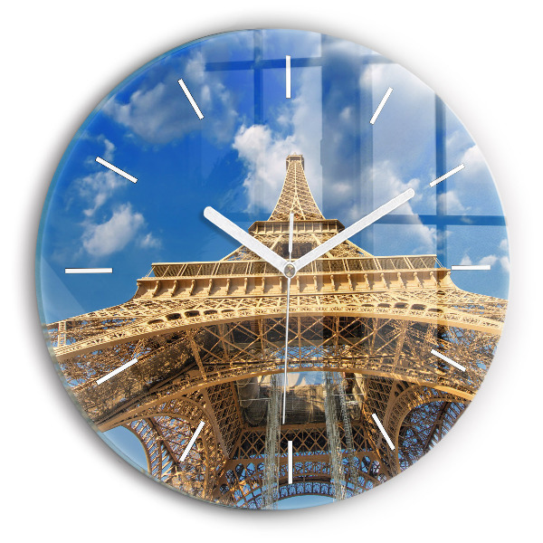 Wanduhr rund Frankreich Eiffelturm
