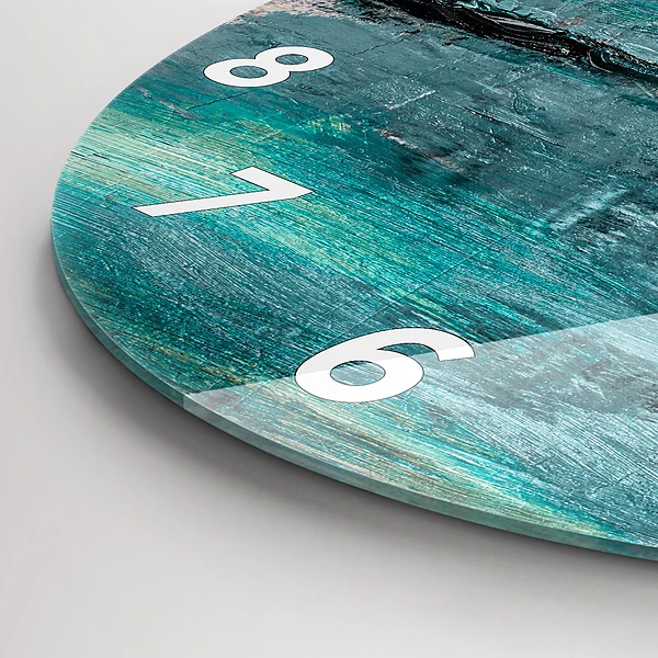 Wanduhr glas rund Öltextur abstrakt