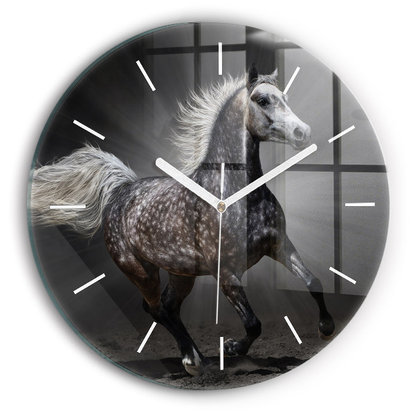 Wanduhr rund Galoppierendes Pferd