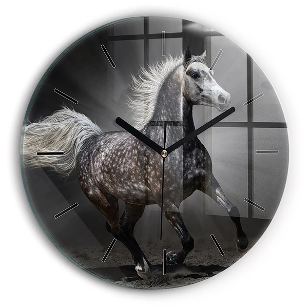 Wanduhr rund Galoppierendes Pferd