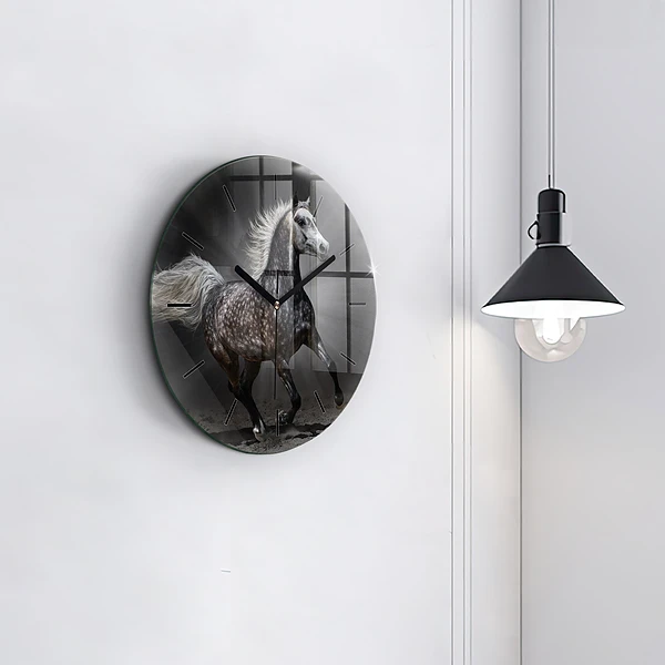 Wanduhr rund Galoppierendes Pferd
