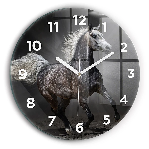 Wanduhr rund Galoppierendes Pferd