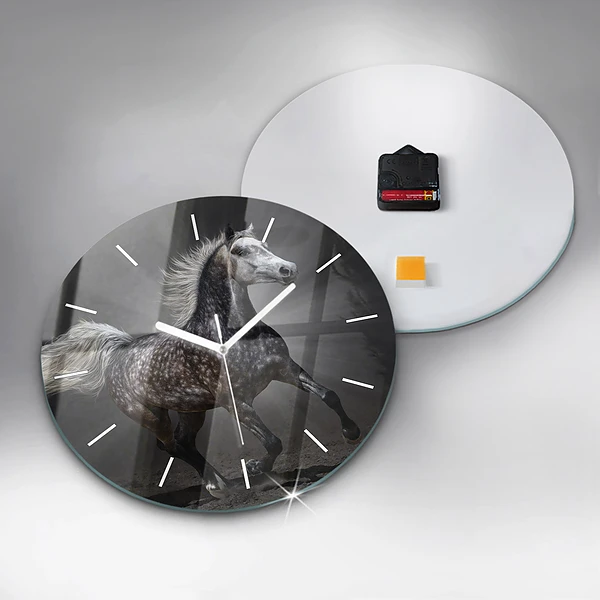 Wanduhr rund Galoppierendes Pferd