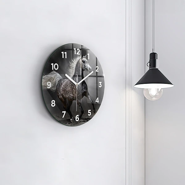 Wanduhr rund Galoppierendes Pferd