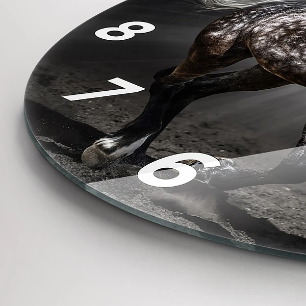Wanduhr rund Galoppierendes Pferd