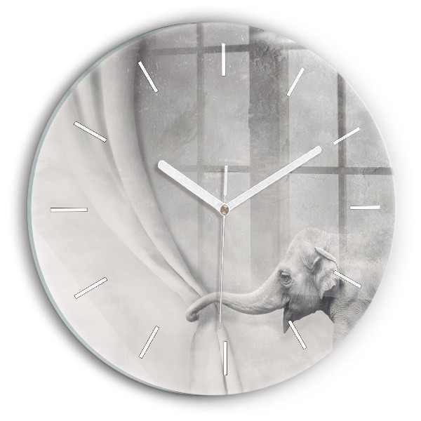 Wanduhr rund Elefant
