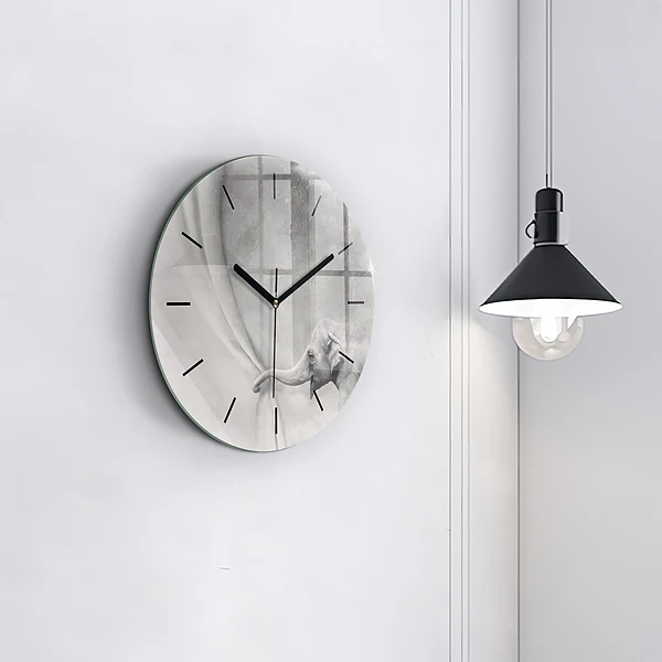 Wanduhr rund Elefant
