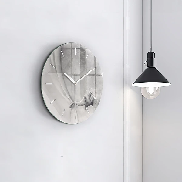 Wanduhr rund Elefant