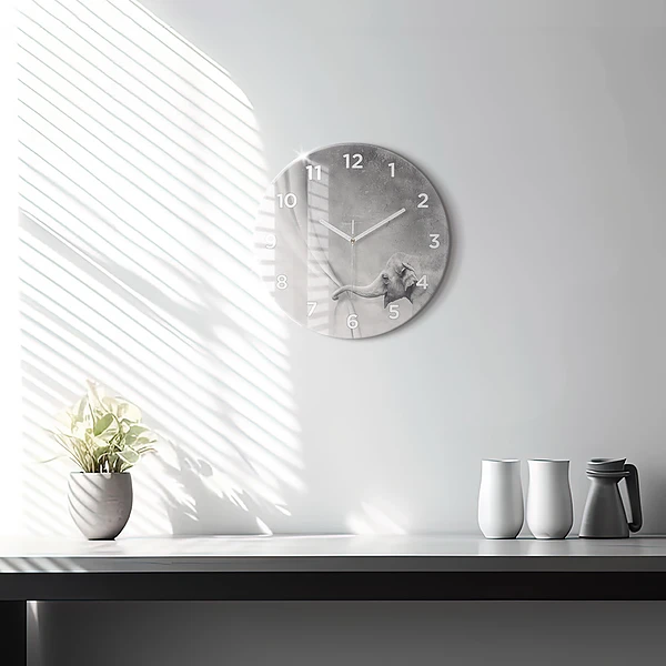 Wanduhr rund Elefant