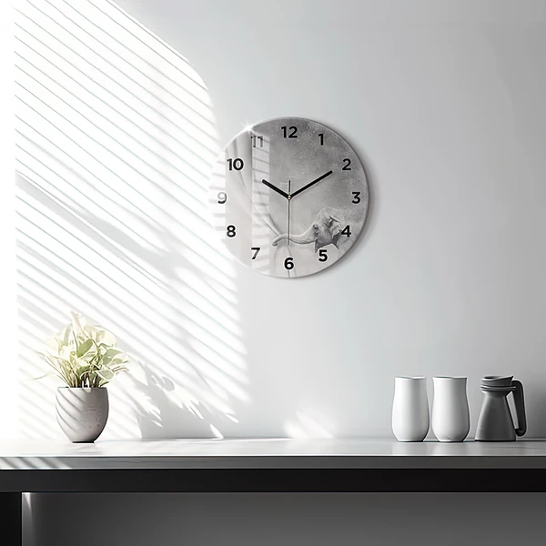 Wanduhr rund Elefant