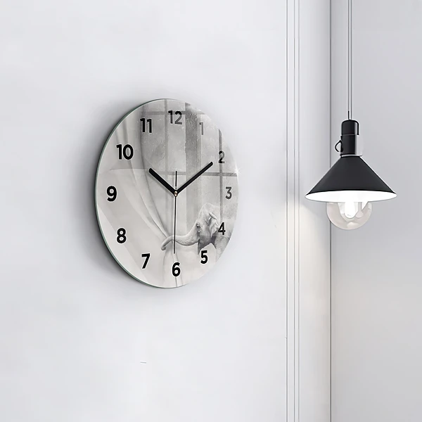Wanduhr rund Elefant