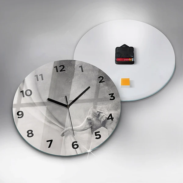 Wanduhr rund Elefant