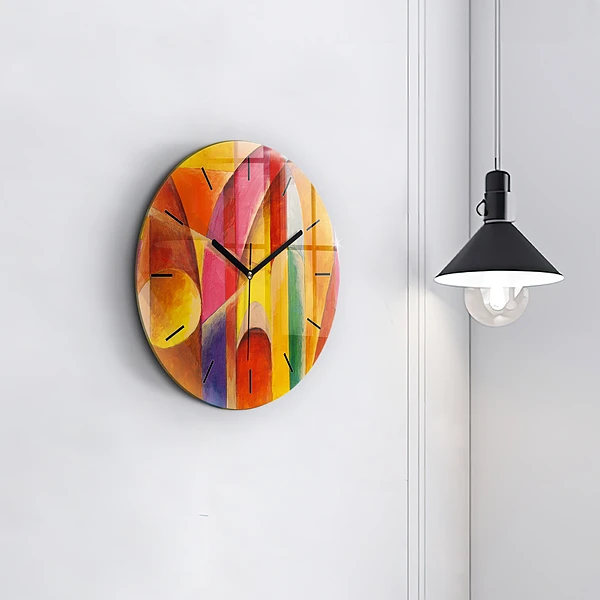Wanduhr rund Kunst Dekoration Abstraktion