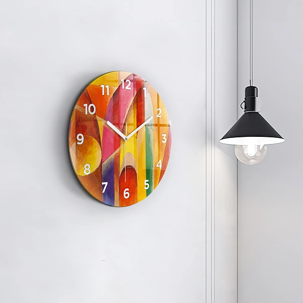 Wanduhr rund Kunst Dekoration Abstraktion