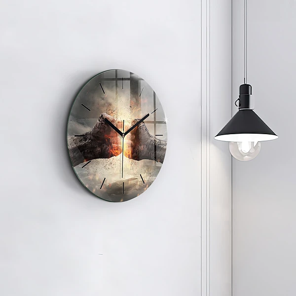 Wanduhr rund mit motiv Fäuste Macht