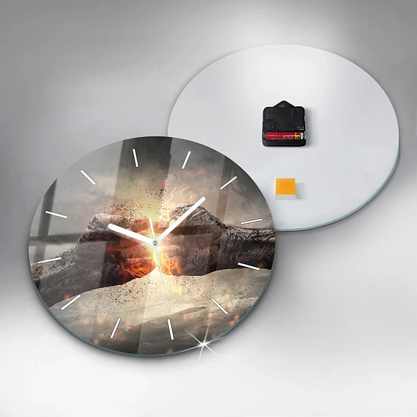 Wanduhr rund mit motiv Fäuste Macht