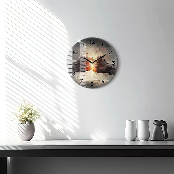 Wanduhr rund mit motiv Fäuste Macht