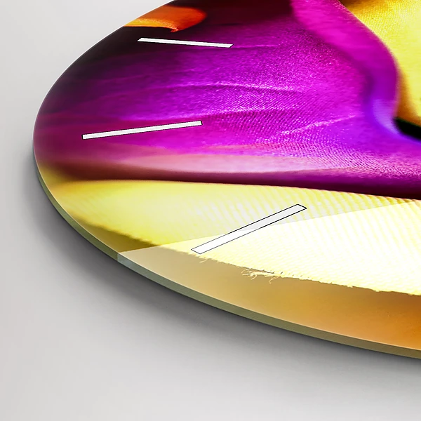 Wanduhr rund mit motiv Regenbogenrose