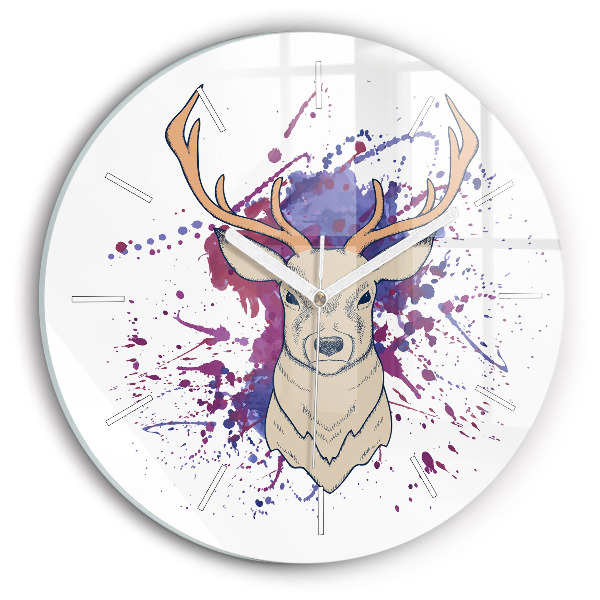 Wanduhr glas rund Vektor-Illustration eines Rehs